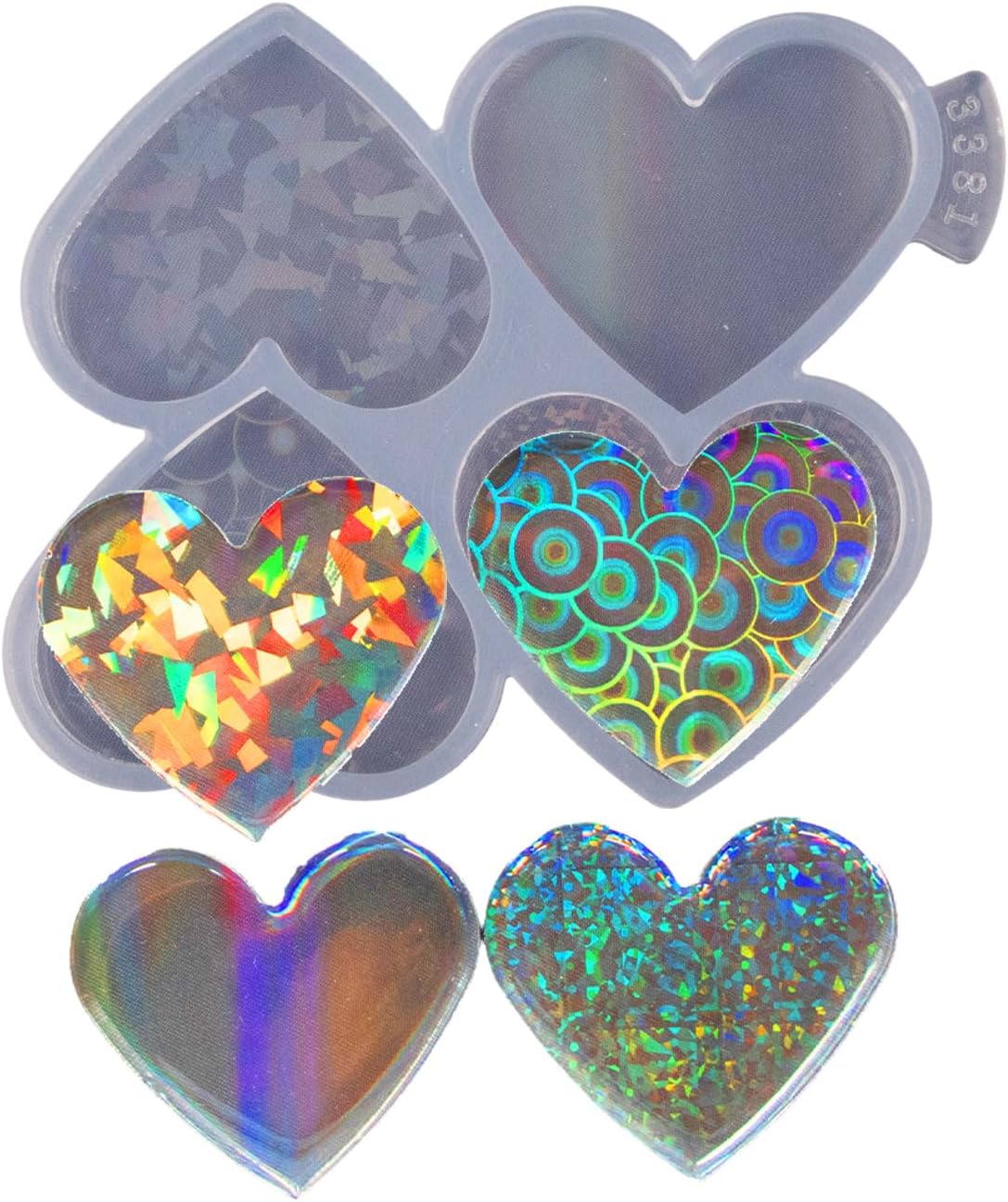Molde de silicona en forma de corazón, molde de agarre para teléfono, moldes de fundición de resina epoxi, molde de enchufe de teléfono para carrete