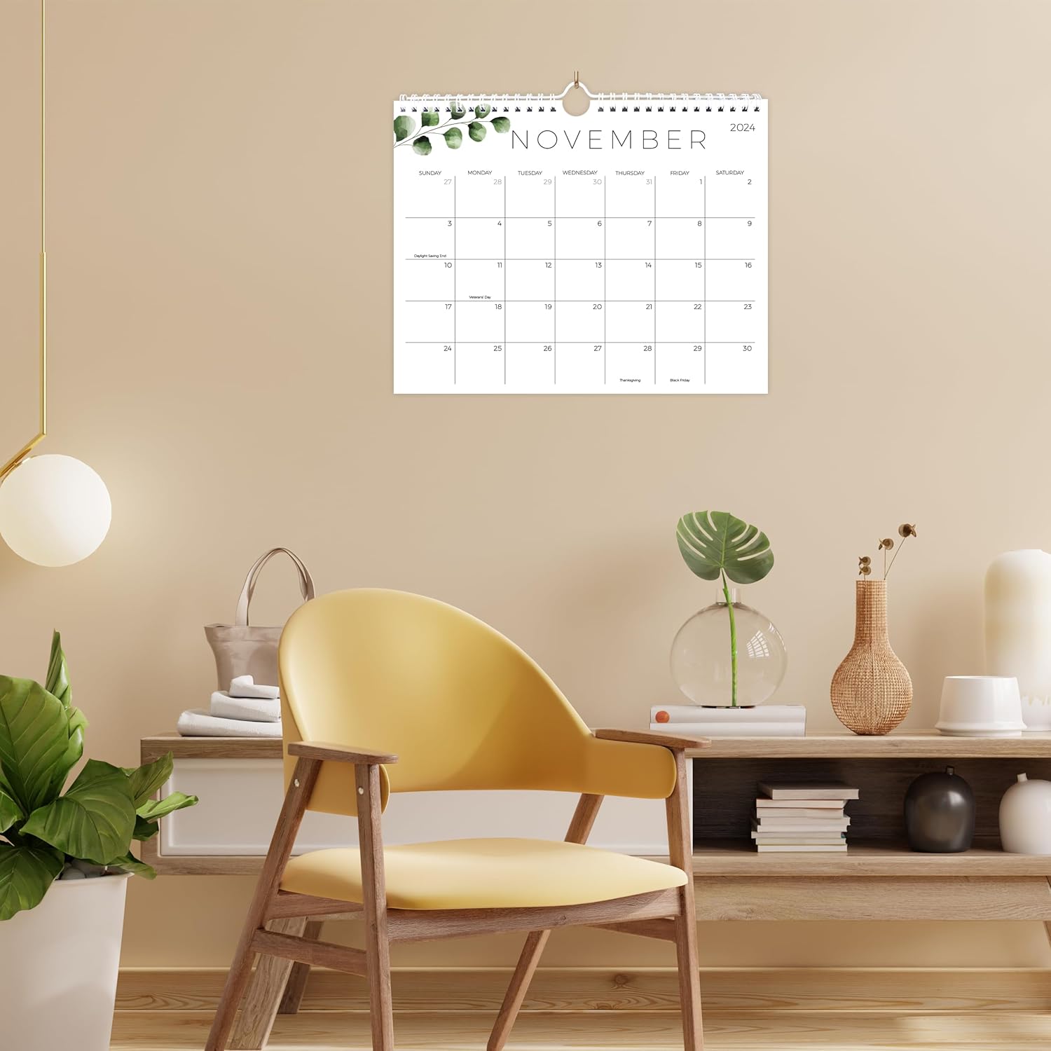 Calendario de pared 2024-2025. Calendario de pared de enero de 2024 a junio de 2025. Calendario mensual de 11.5 x 14 pulgadas, calendario estético