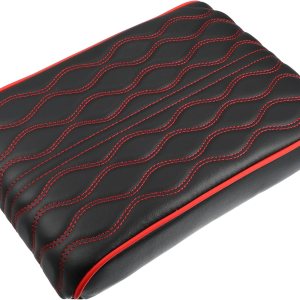 X AUTOHAUX Funda de cojín para reposabrazos de consola central, impermeable, de piel sintética, protector de cojín universal para automóvil, X AUTOHAUX Funda de cojín para reposabrazos de consola central, impermeable, de piel sintética, protector de cojín universal para automóvil,