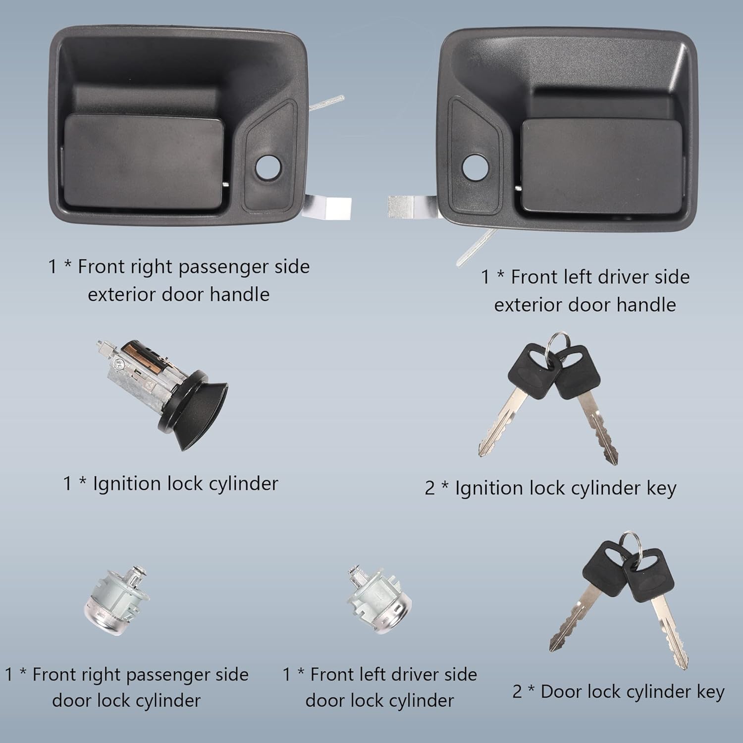 Manija de puerta exterior delantera con cilindro de encendido y cerradura, para Ford F-250 F-350 F-450 F-550 1998-2007, para Excursion 2000-2005,