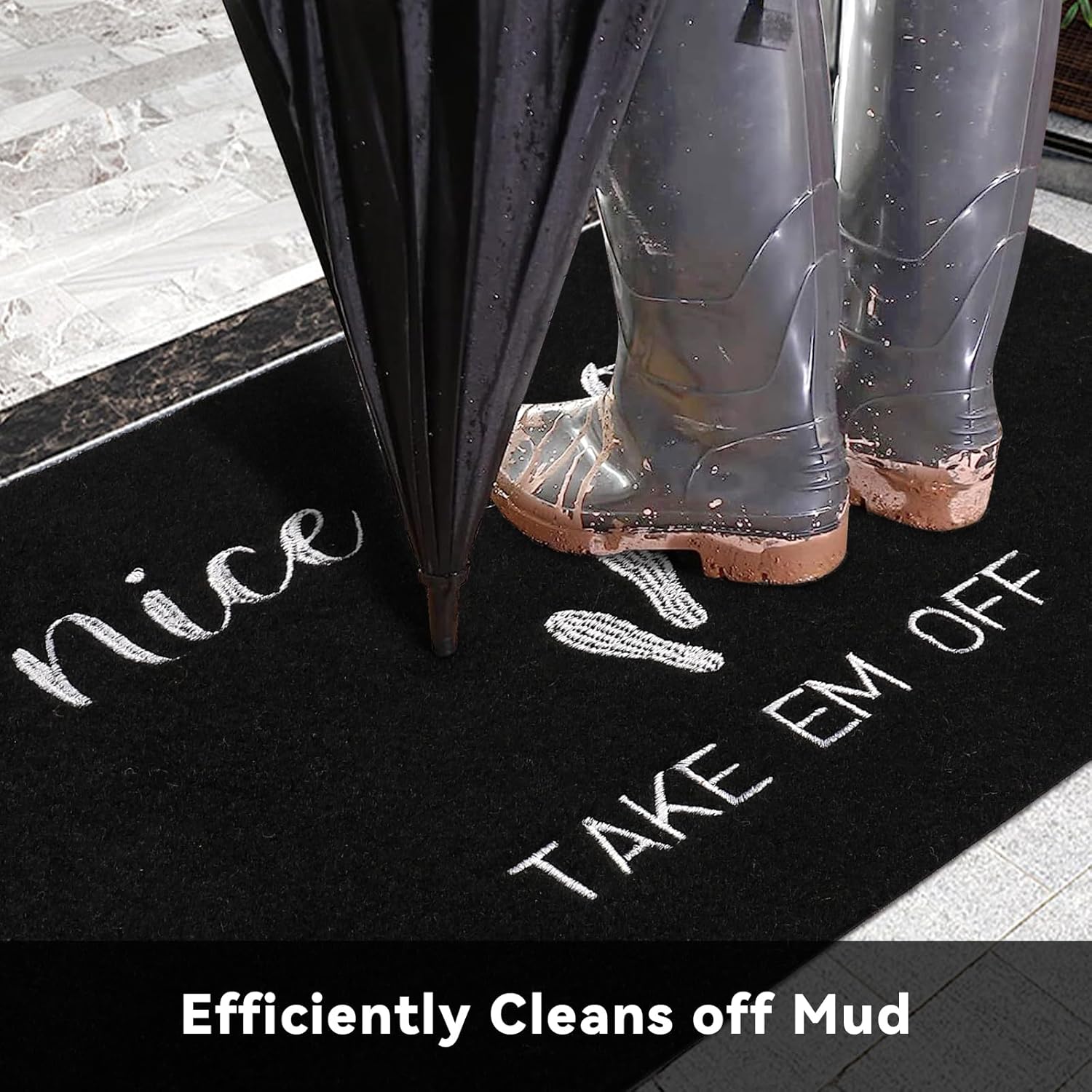 MTOUOCK Tapetes de bienvenida de 17 x 30 pulgadas, tapete divertido antideslizante para puerta delantera, divertido bordado para puerta delantera,