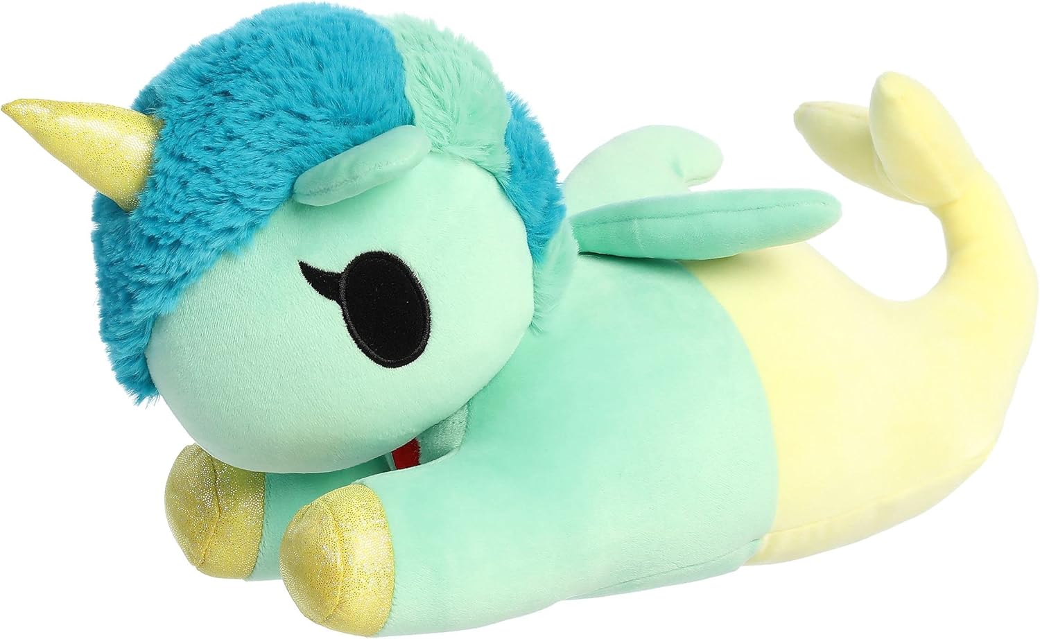 Aurora Enchanting  Tokidoki Squishy Animal de peluche verde mar – Diseño brillante y colorido – Peluche de pieza de exhibición – Amarillo 13 pulgadas