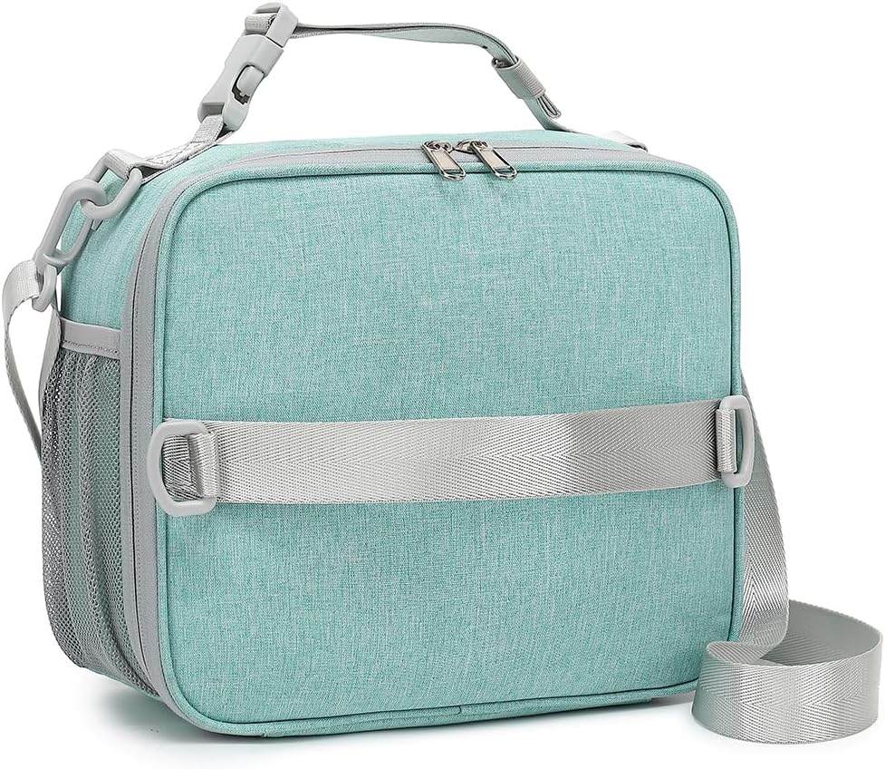 Bolsa de almuerzo para niños, bolsa térmica de almuerzo para niños y niñas, kit de lonchera reutilizable para viajes escolares
