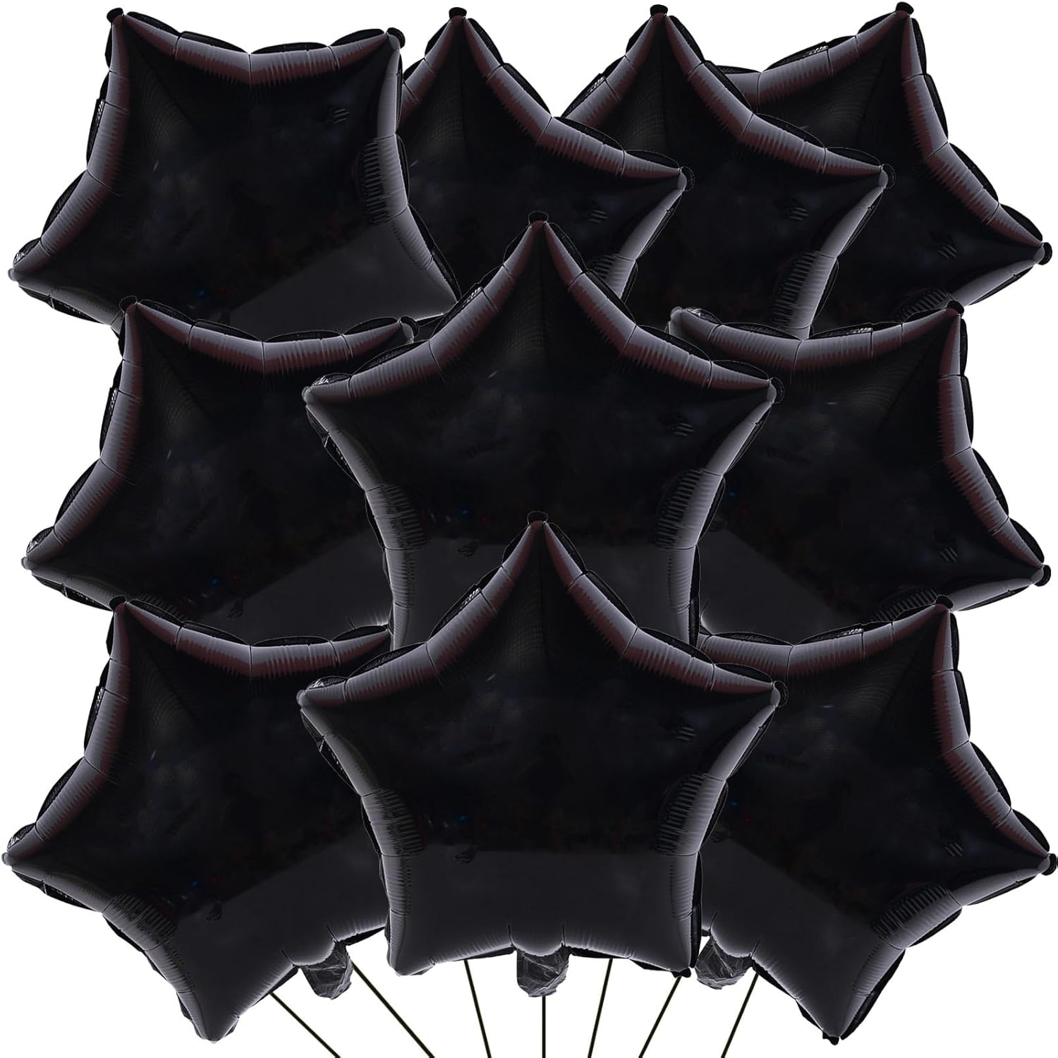 KALOR Globos de Mylar de estrella negra de 18 pulgadas, 10 globos de helio en forma de estrella para bodas, baby shower, decoraciones de fiesta de