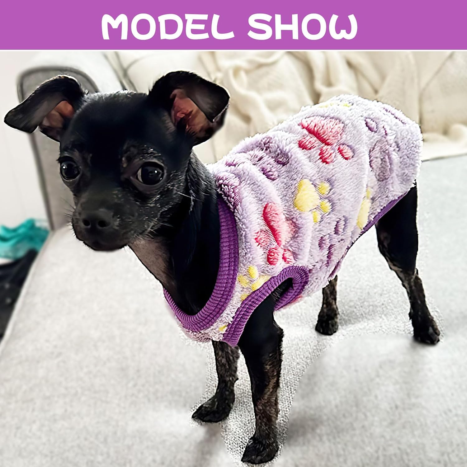 Suéteres de 2 piezas para perros pequeños, ropa de forro polar Chihuahua, XXS  S, suéteres cálidos de invierno para cachorros, trajes de perro