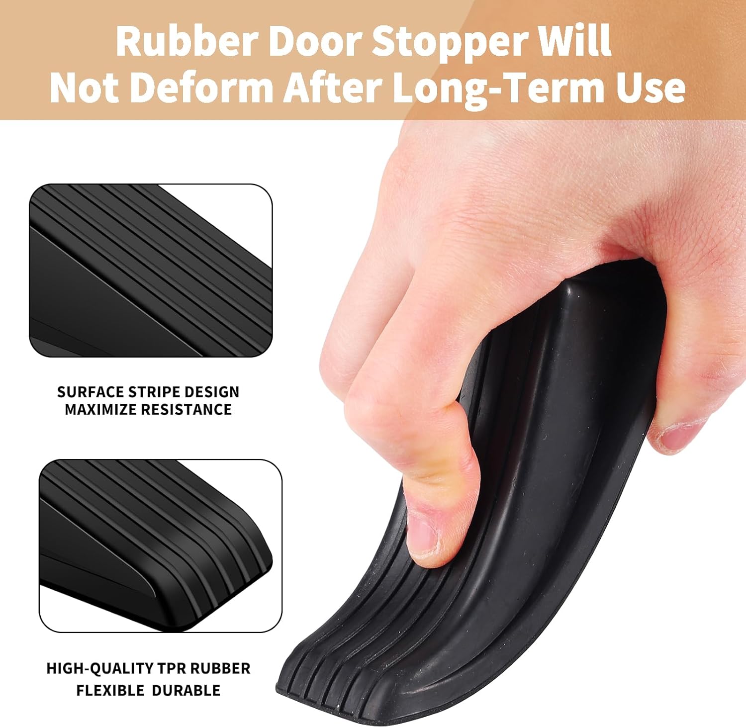 Topes de puerta para la parte inferior de la puerta, topes de puerta de goma premium para piso, tope de puerta de cuña resistente