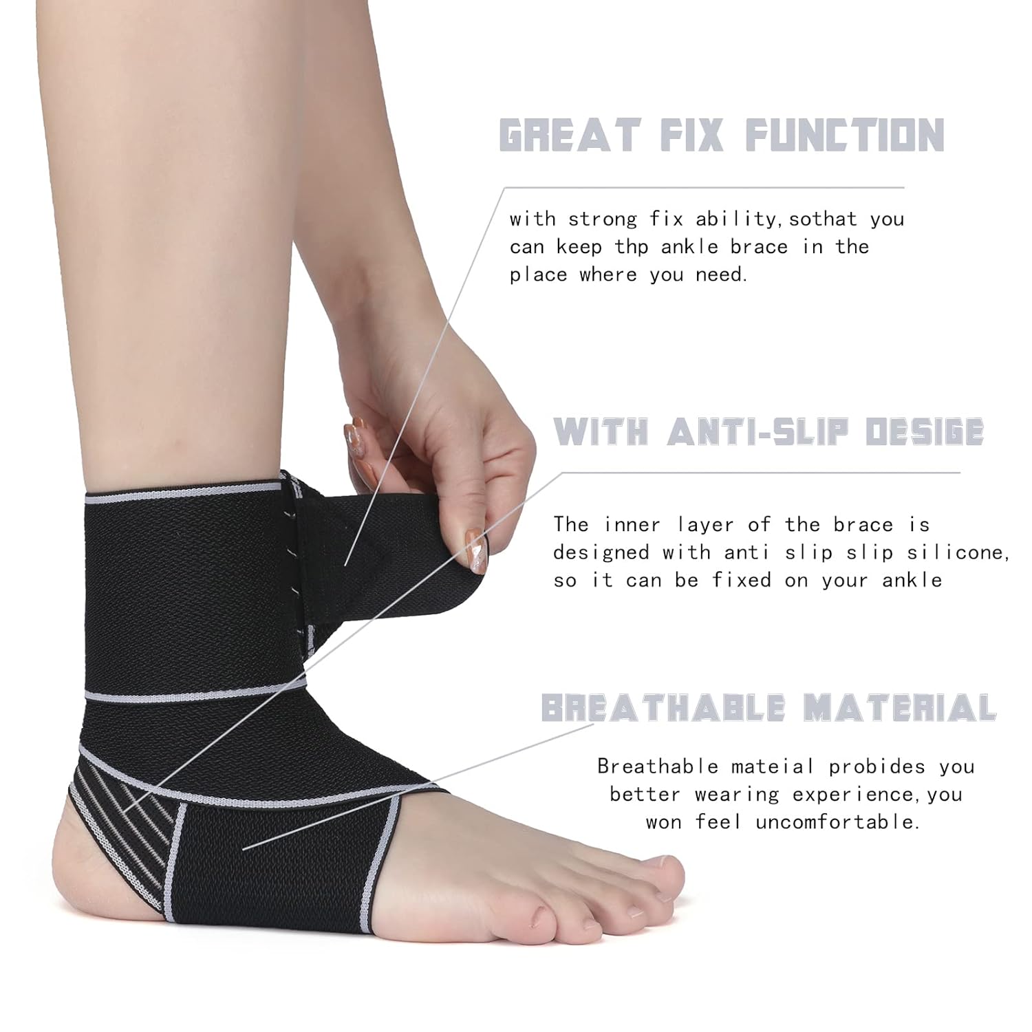Ankle Support,Ankle Brace for Men and Women, Adjustable Ankle Compression Brace for Plantar fasciitis, arthritis sprains, muscle fatigue or joint