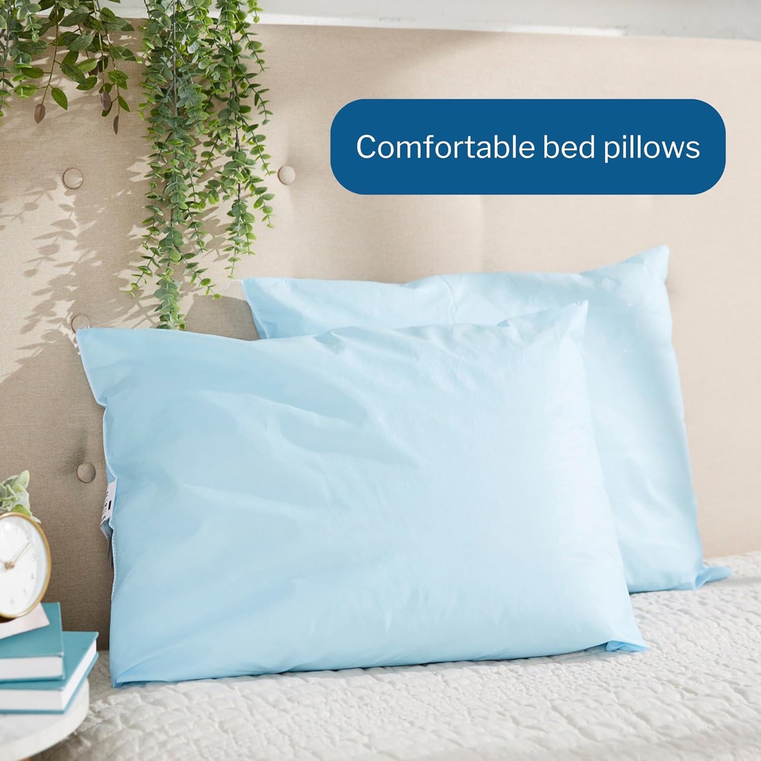 McKesson Limited – Almohada de cama reutilizable, resistente a líquidos y manchas, azul, 20 x 26 pulgadas, 12 unidades