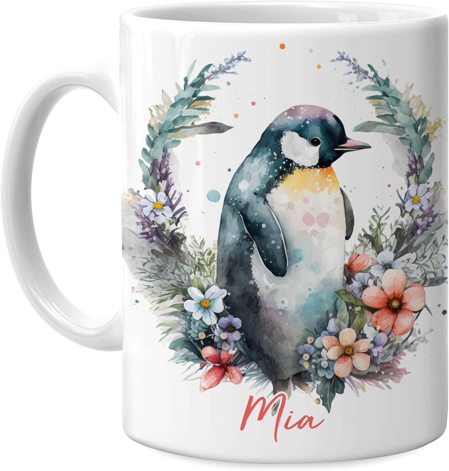 Hyturtle Taza personalizada de pingüino, regalos para niñas, hombres y mujeres, regalos de cumpleaños para amantes de los pingüinos, regalos de