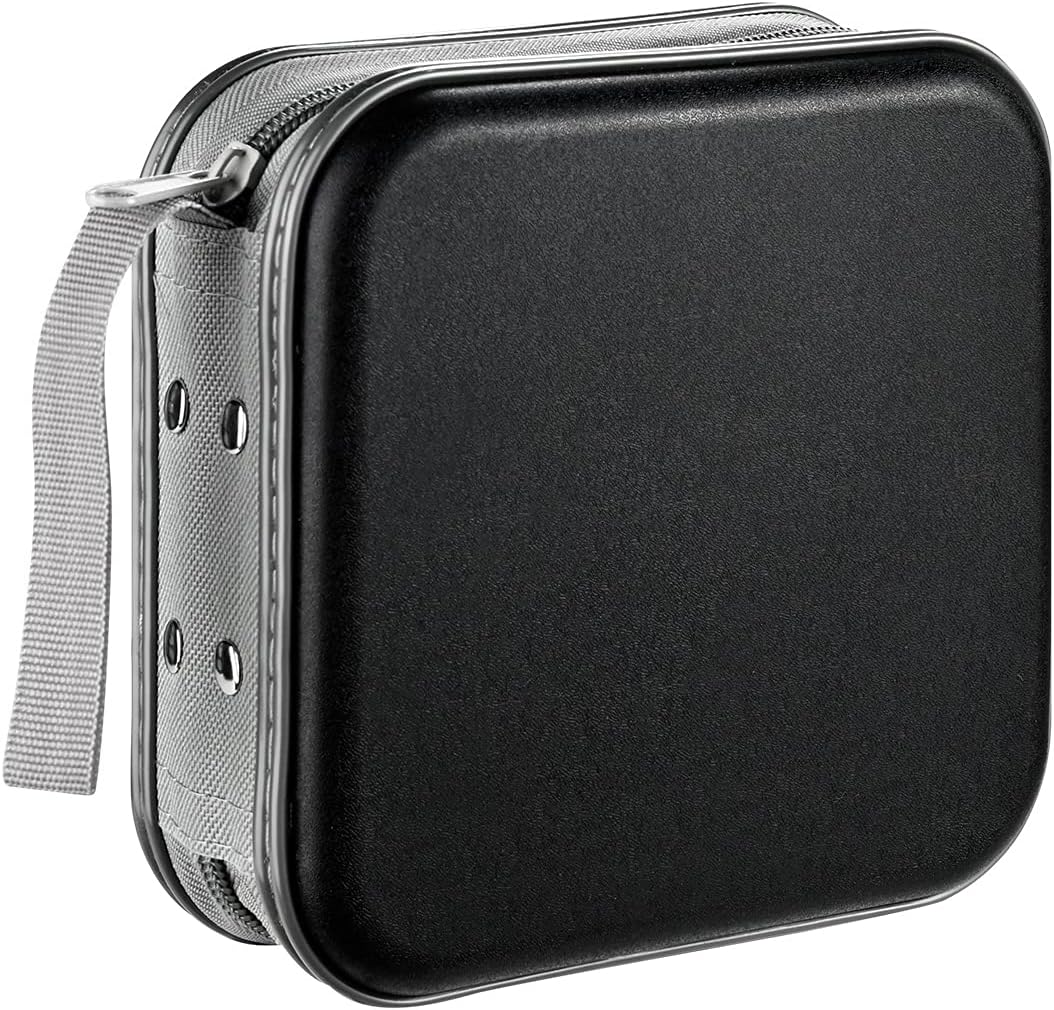 Funda para DVD, estuche portátil para CD de capacidad para 48 unidades, almacenamiento de plástico duro, organizador de cartera para CD y DVD para