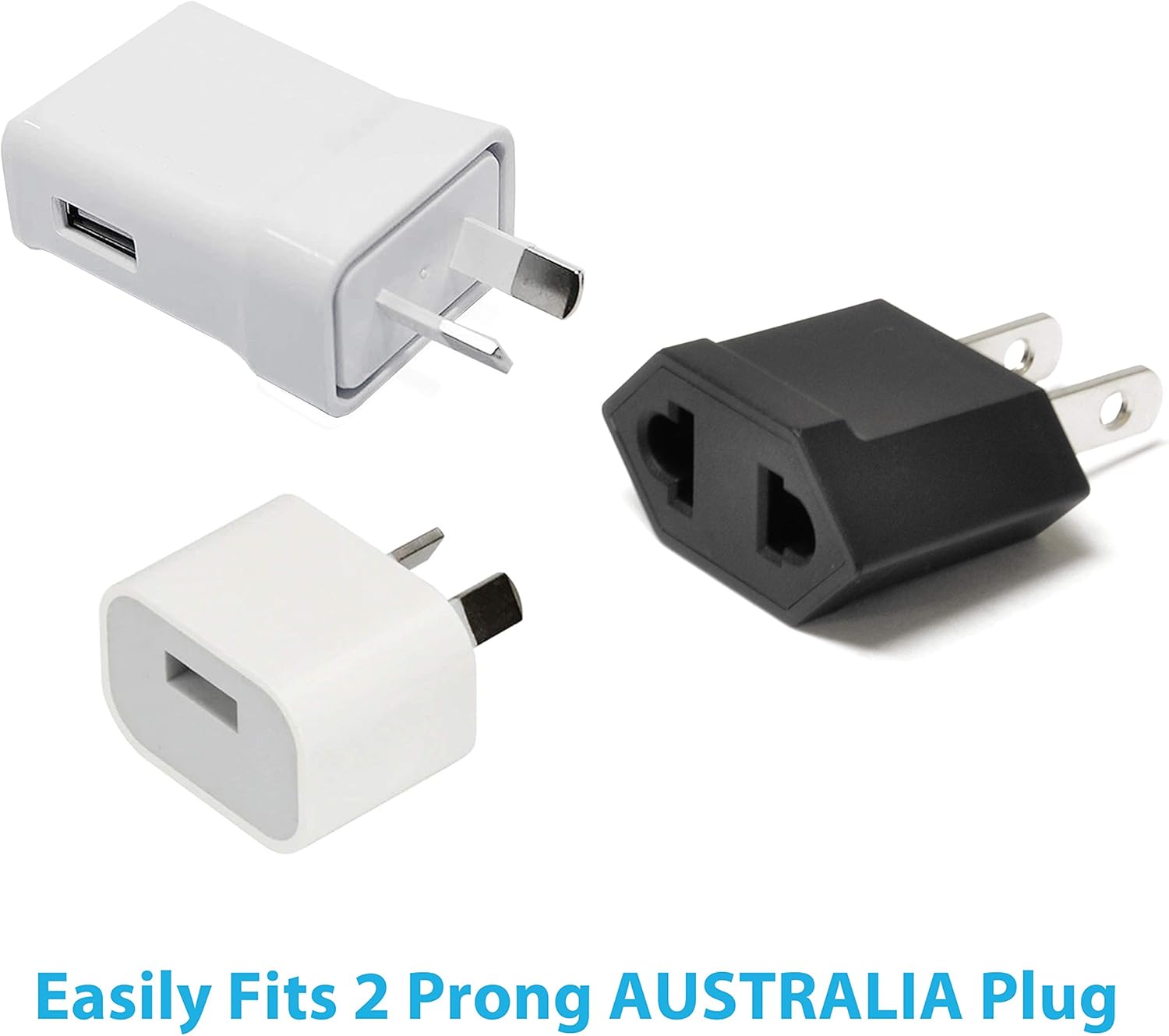 Ceptics Adaptador de enchufe europeo a estadounidense, Europa, Asia, China, Corea a Estados Unidos, adaptador de 2 pines tipo C a tipo A, Japón,