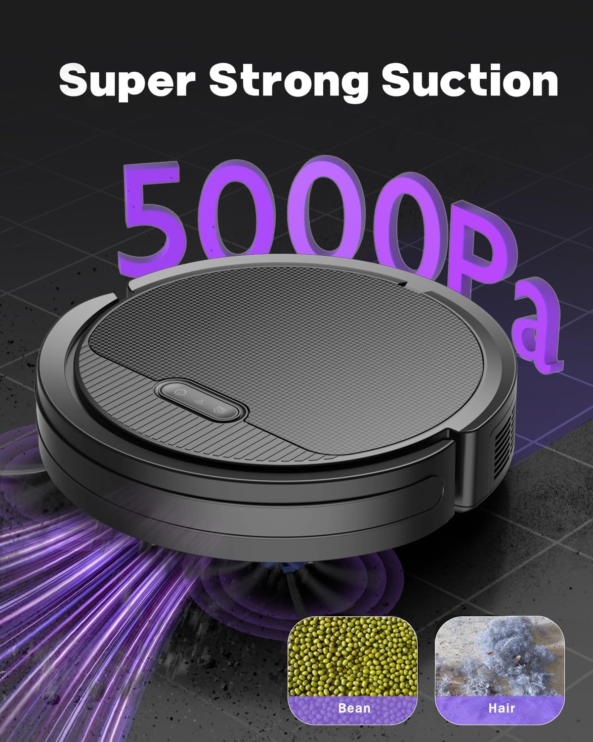 Robot aspirador y trapeador, 5000 Pa Robot Vaccum, WiFiBluetoothAlexaAppControl remoto, Aspiradora robótica con control de voz, autocarga, ideal
