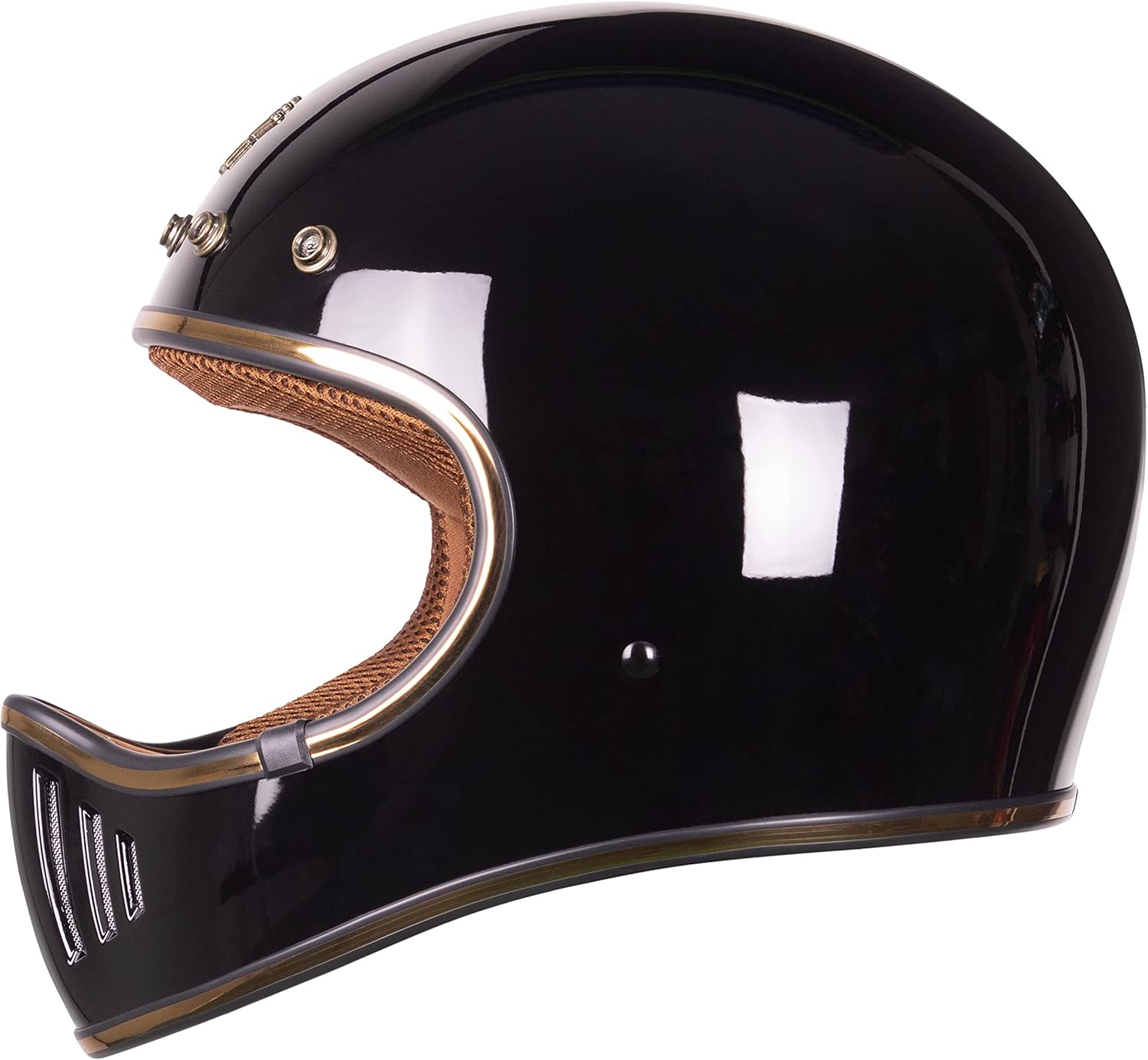 ROYAL M141 – Casco de motocicleta de cara completa, aprobado por DOT, unisex, clásico, diseño elegante (negro brillante, L)