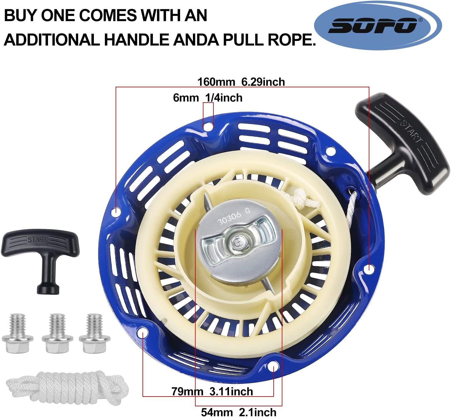 SOFO Conjunto de arranque de tracción para motor 212 Predator – para Honda GX160 GX200 5.5 6.5HP Champion Generator Coleman Ct200u piezas de