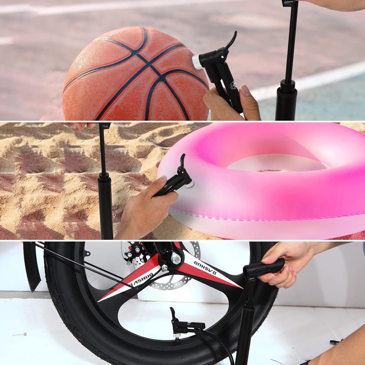 Mini bomba de bicicleta con medidor de presión, alta presión de 120 PSI, bomba de bicicleta portátil, se adapta a Schrader y Presta, montaje de