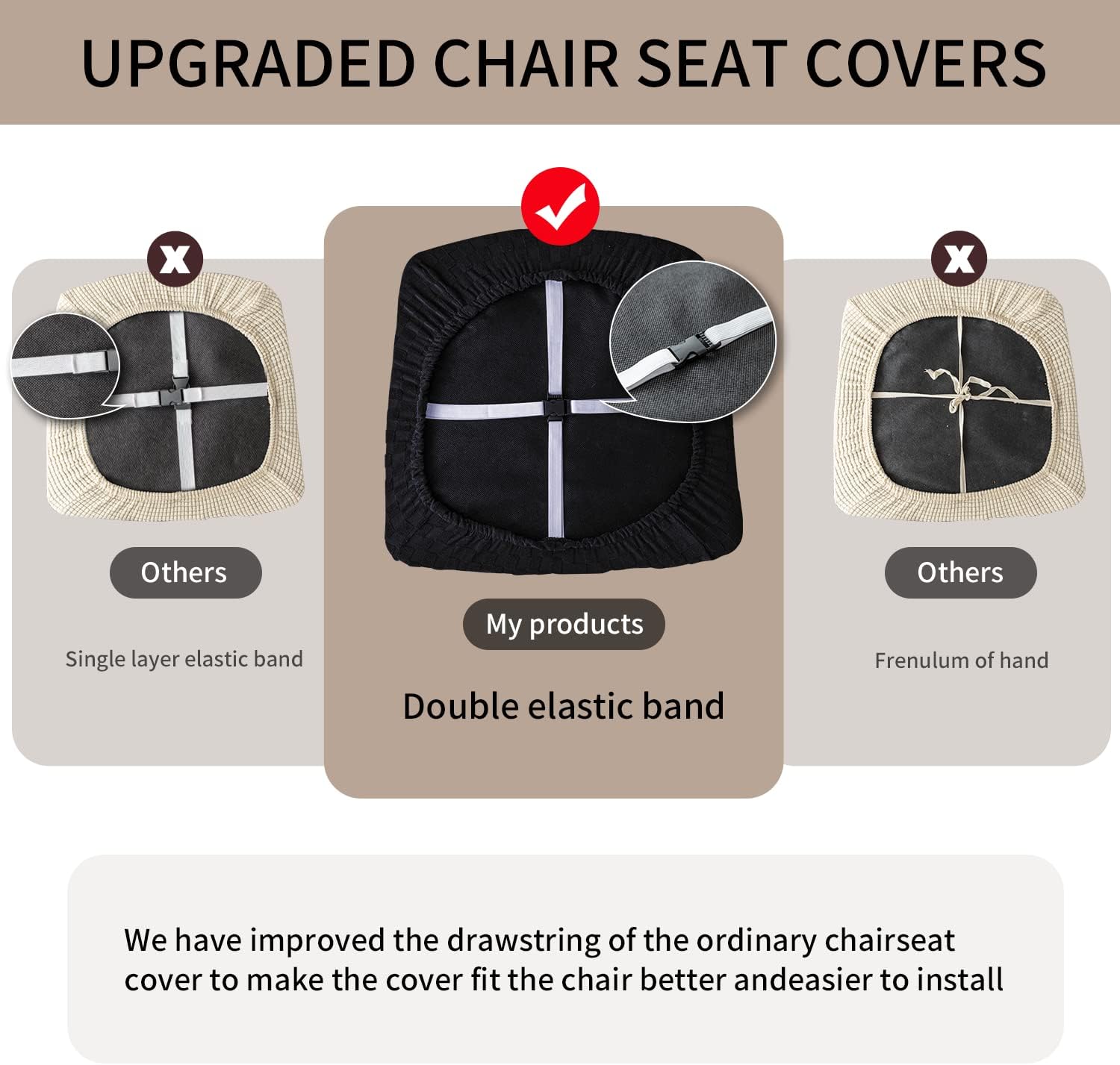 Fundas de asiento impermeables para sillas de comedor, fundas para sillas de comedor, fundas para sillas de cocina, fundas de asiento de jacquard