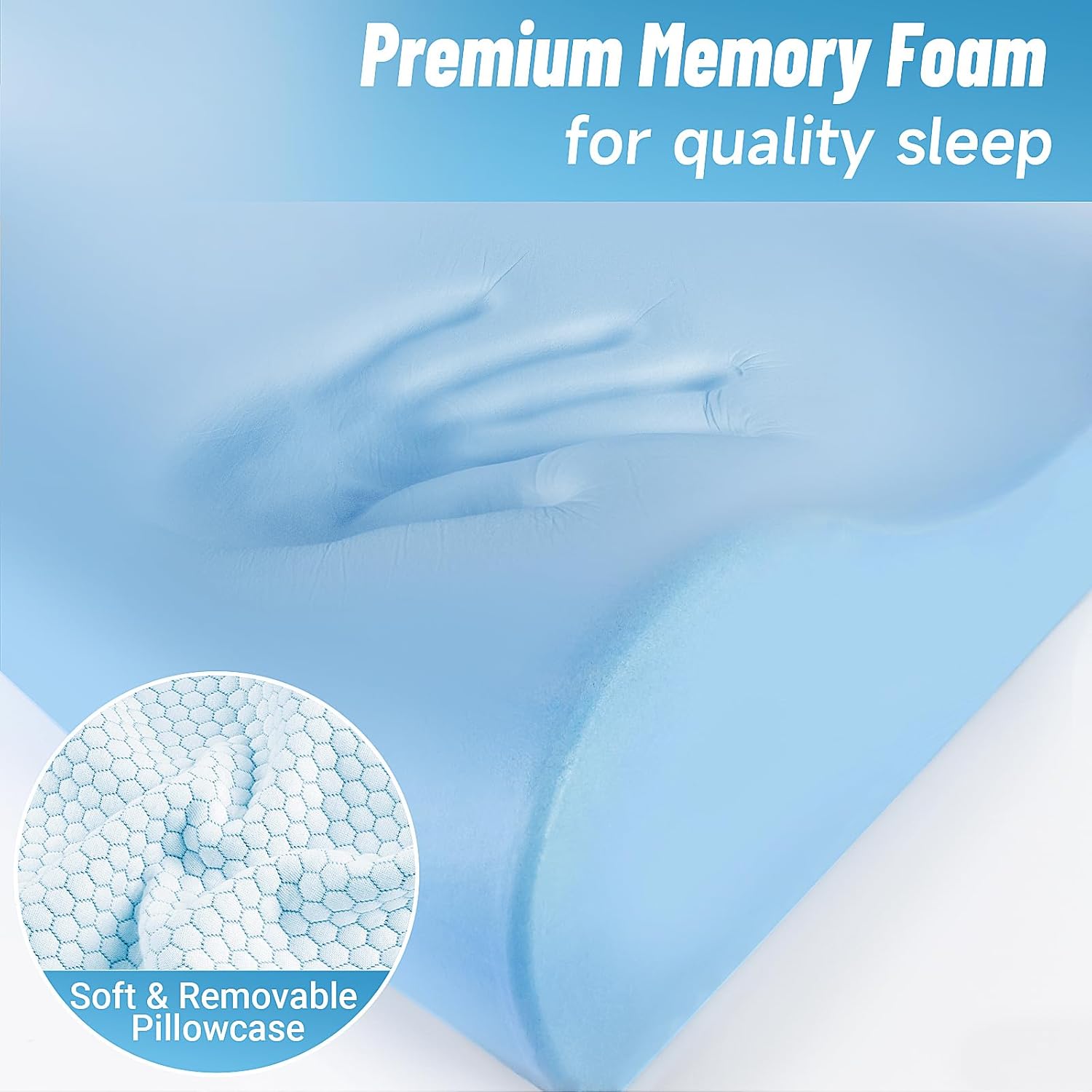 CloudBliss Almohada cervical ergonómica para dormir, almohada cervical cervical para aliviar el dolor de cuello, almohada de espuma viscoelástica