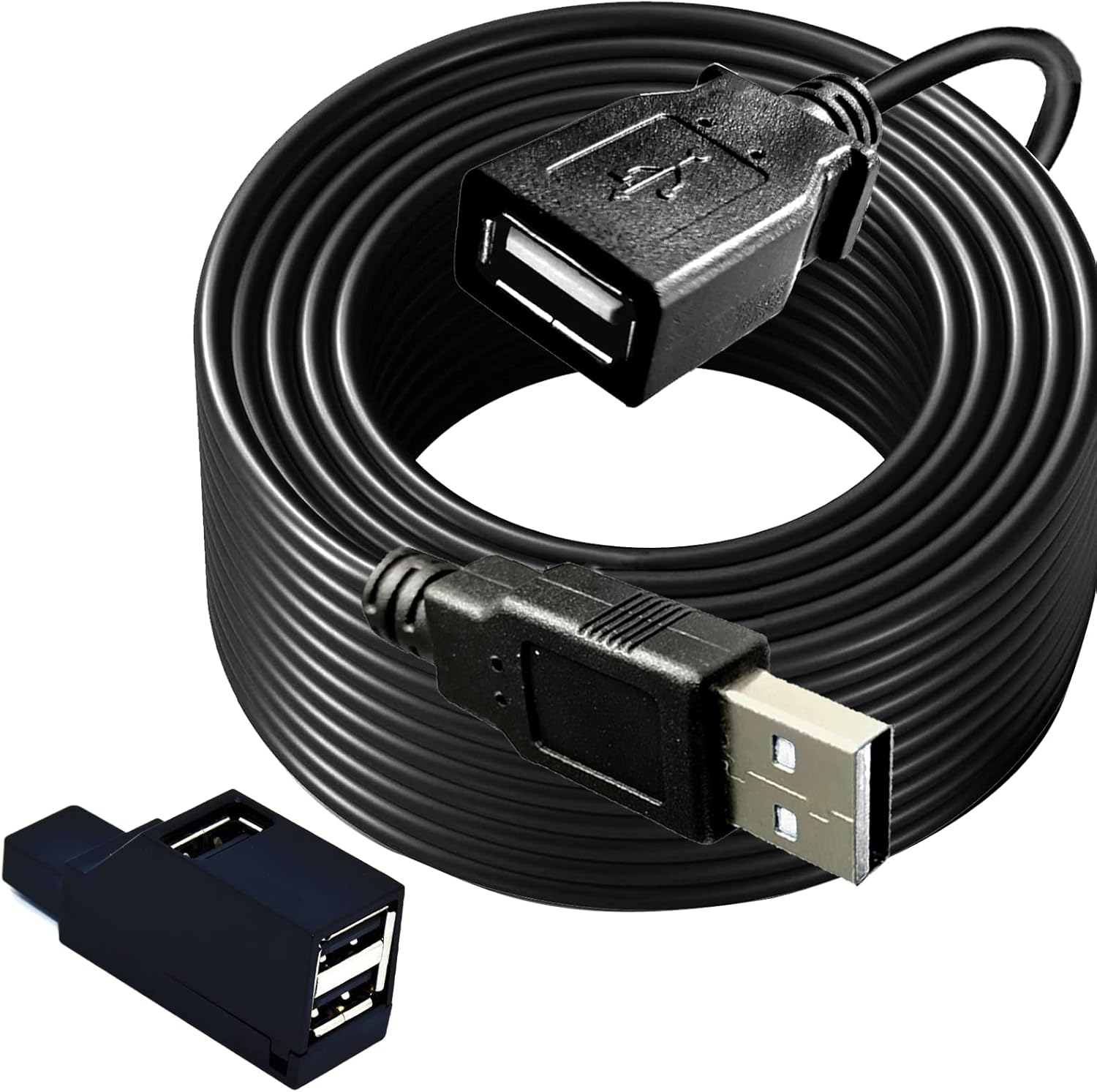Cable de extensión USB 2.0 largo de 40 pies, cable largo USB macho a hembra, extensor de transferencia de datos, cable USB, conector USB para unidad
