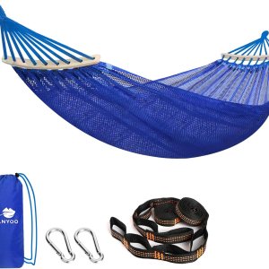 Anyoo Hamaca de camping de tela transpirable con barra esparcidora para colgar hamaca resistente de hasta 450 libras, hamaca portátil con bolsa de Anyoo Hamaca de camping de tela transpirable con barra esparcidora para colgar hamaca resistente de hasta 450 libras, hamaca portátil con bolsa de