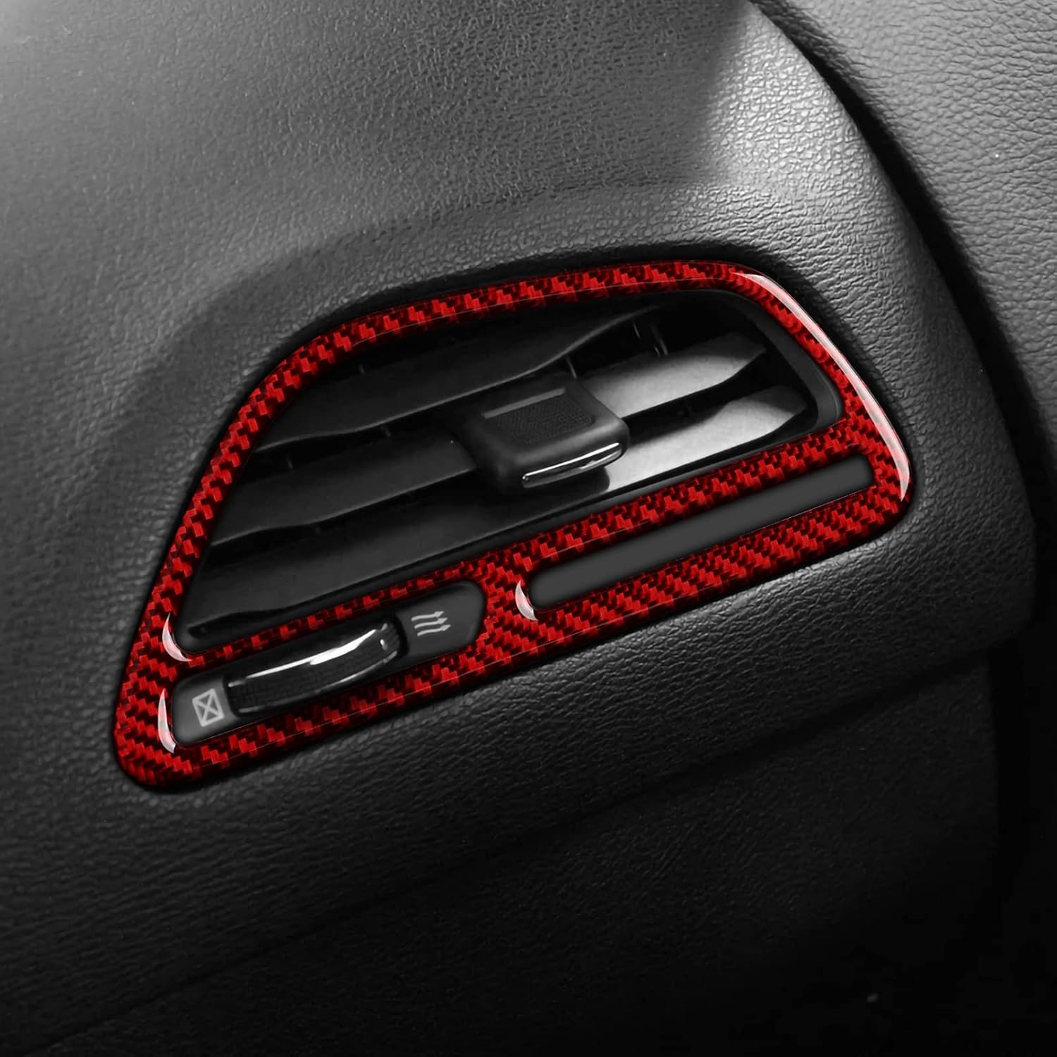 Calcomanías de ventilación de salida de aire acondicionado para automóvil Dodge Challenger 2015-2023, calcomanías de fibra de carbono