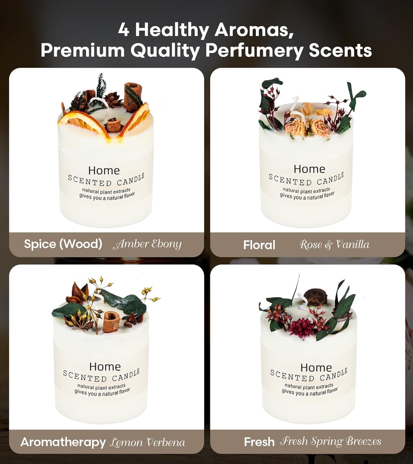 Velas perfumadas para hombres, velas de aromaterapia para hombres, velas de soja, velas de ébano ámbar, velas de larga duración, velas hechas a mano