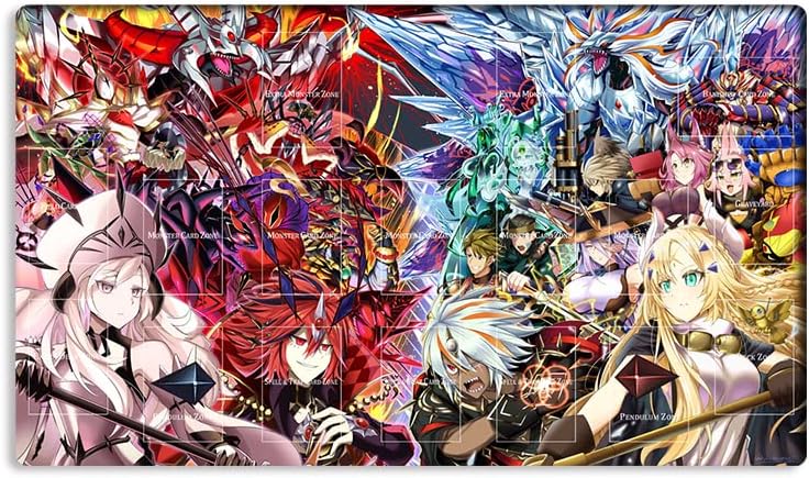 Alfombra de juego Mlikemat Fallen of Albaz Dogmatika Ecclesia Tri-Brigade Kitt TCG CCG OCG Trading Card Game Mat con zonas + bolsa gratis