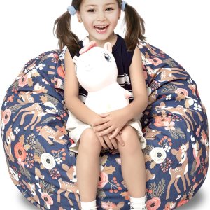 LOLOMLO Funda para puf de almacenamiento de animales de peluche, para niños, mantas, toallas, puf (solo funda), sofá de lona con cremallera YKK, LOLOMLO Funda para puf de almacenamiento de animales de peluche, para niños, mantas, toallas, puf (solo funda), sofá de lona con cremallera YKK,