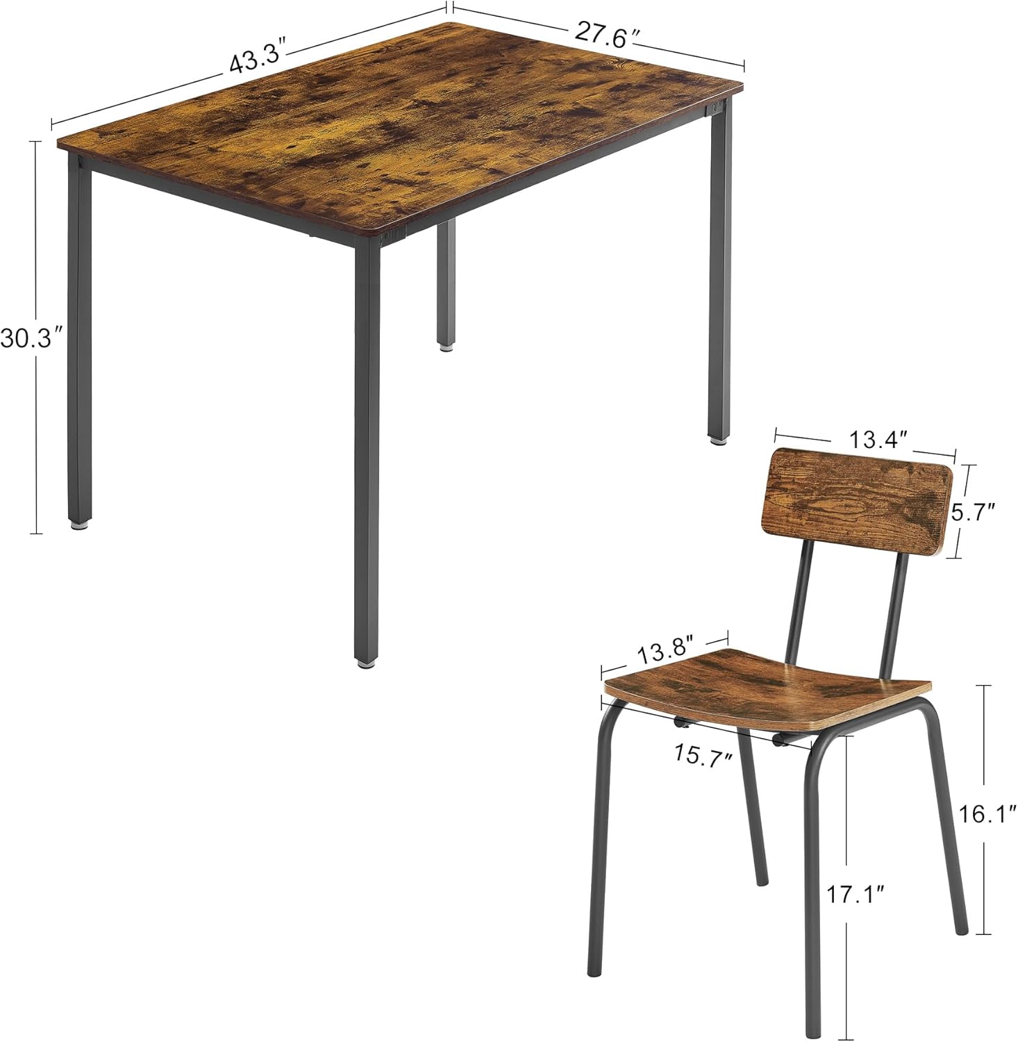Juego de mesa de comedor cuadrada de 5 piezas, mesa de cocina y sillas para 4, mesa de comedor moderna con 4 sillas para apartamento, cocina,