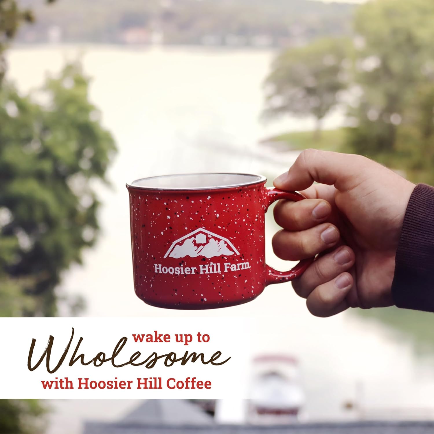 Hoosier Hill Farm Café molido con sabor a caramelo, tostado medio, 32 onzas (2 libras), bolsa resellable
