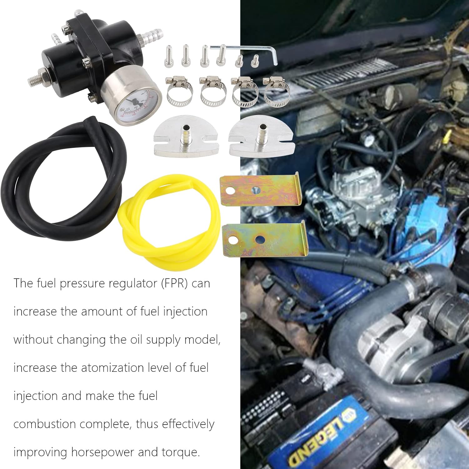 Regulador de presión de combustible universal ajustable de 0-140 PSI, kit de regulador de presión de inyección de aceite de gas de aluminio con
