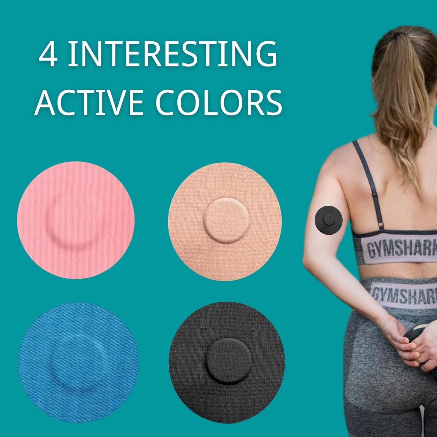 Paquete de 20 parches de sensor compatibles con Freestyle Libre de 2 y 14 días, color azul, sin látex, parche CGM negro y bonitas cubiertas CGM
