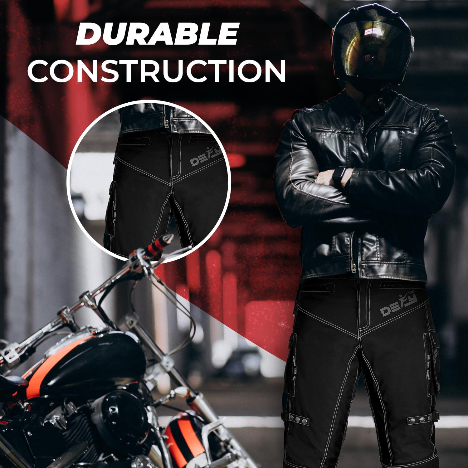 Pantalones de motocicleta para hombre, pantalones deportivos duales, impermeables, resistentes al viento, para todo tipo de clima, con blindaje CE