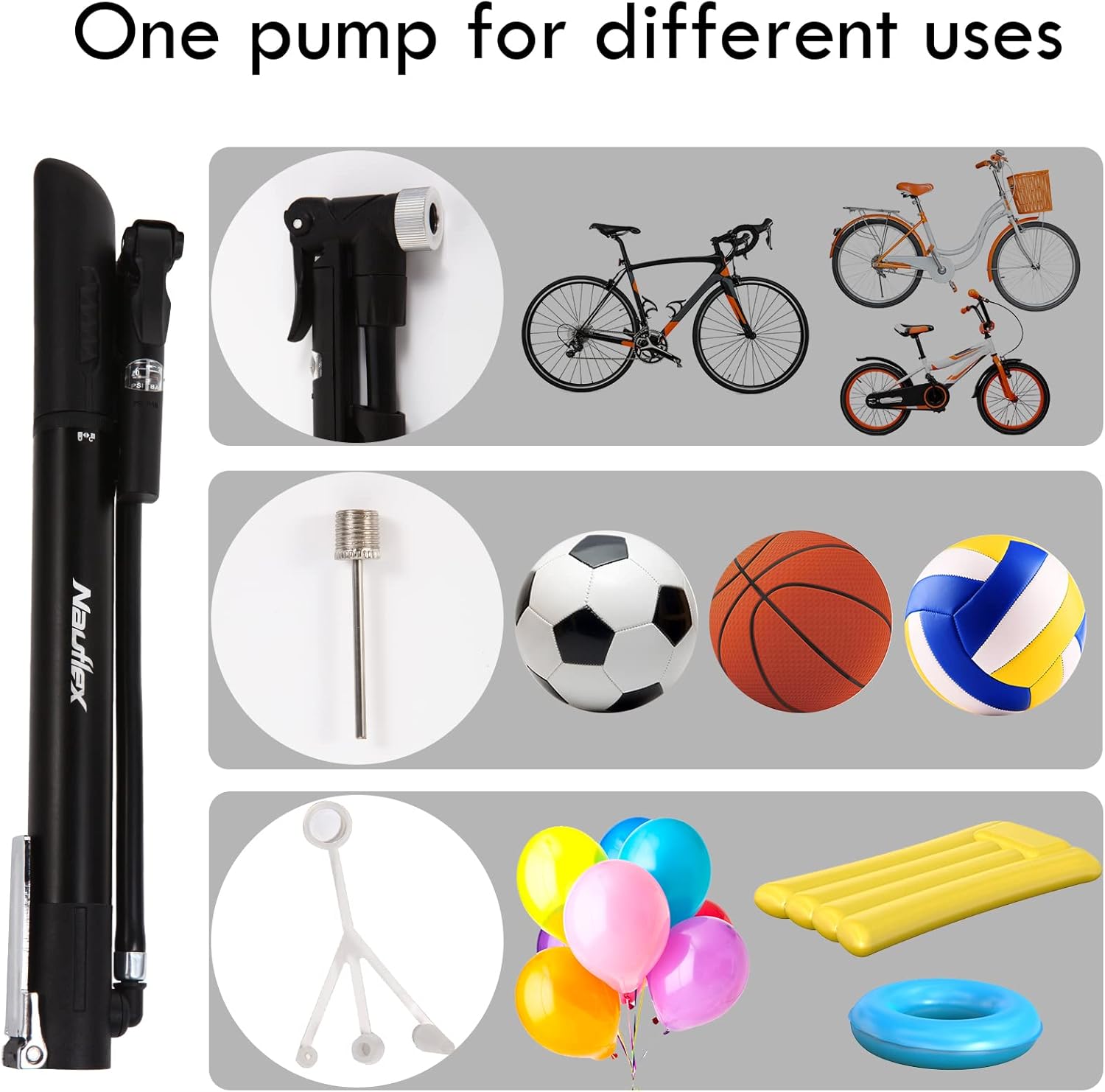 Mini bomba de bicicleta con medidor de presión, alta presión de 120 PSI, bomba de bicicleta portátil, se adapta a Schrader y Presta, montaje de