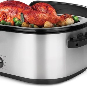 Horno asador eléctrico de gran capacidad de 22 cuartos de galón, acero inoxidable, tapa autohilvanada, mantiene el calor, perfecto para asar, Horno asador eléctrico de gran capacidad de 22 cuartos de galón, acero inoxidable, tapa autohilvanada, mantiene el calor, perfecto para asar,