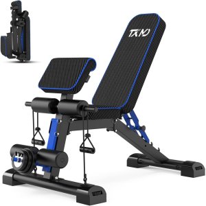 Banco de pesas ajustable banco de entrenamiento plegable, ideal para entrenamiento de fuerza de cuerpo completo, inclinación, banco plano de Banco de pesas ajustable banco de entrenamiento plegable, ideal para entrenamiento de fuerza de cuerpo completo, inclinación, banco plano de