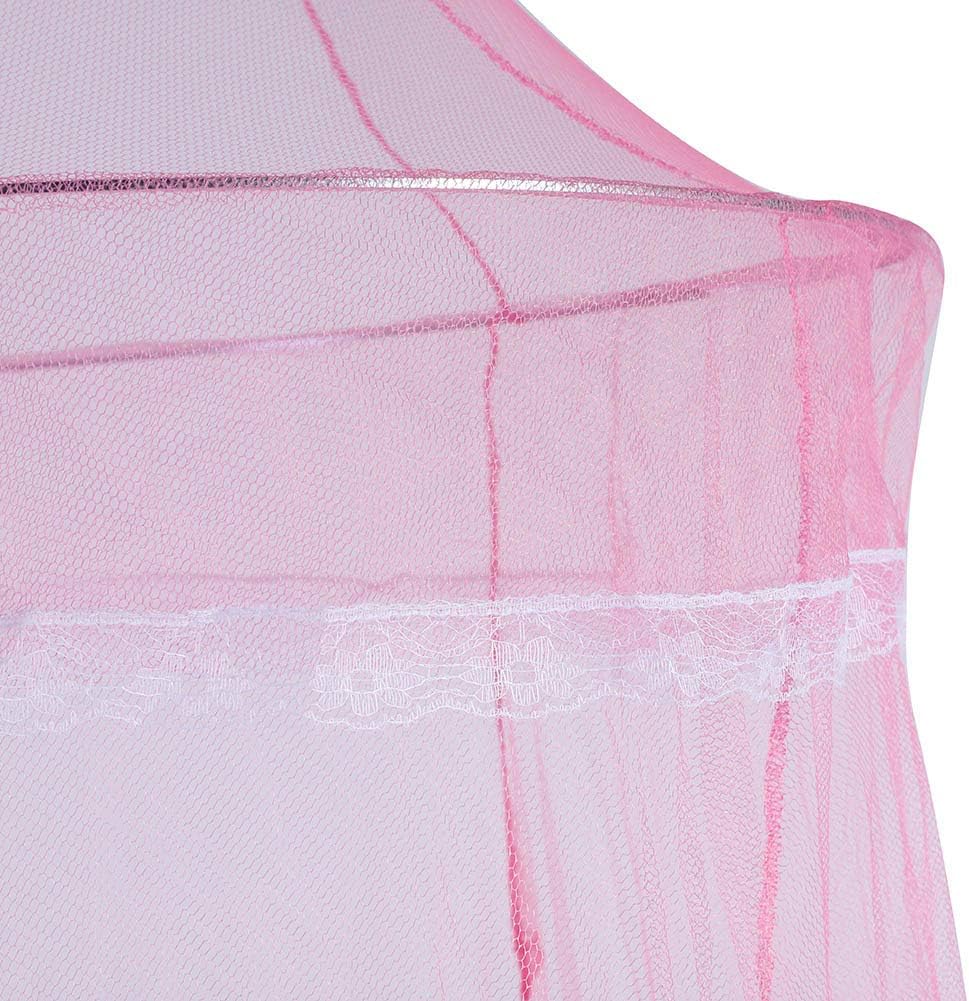 VBESTLIFE Elegante cortina de encaje de princesa para cama de niños con ventilación, tela ligera y hermosa decoración para dormitorio de niñas (rosa)
