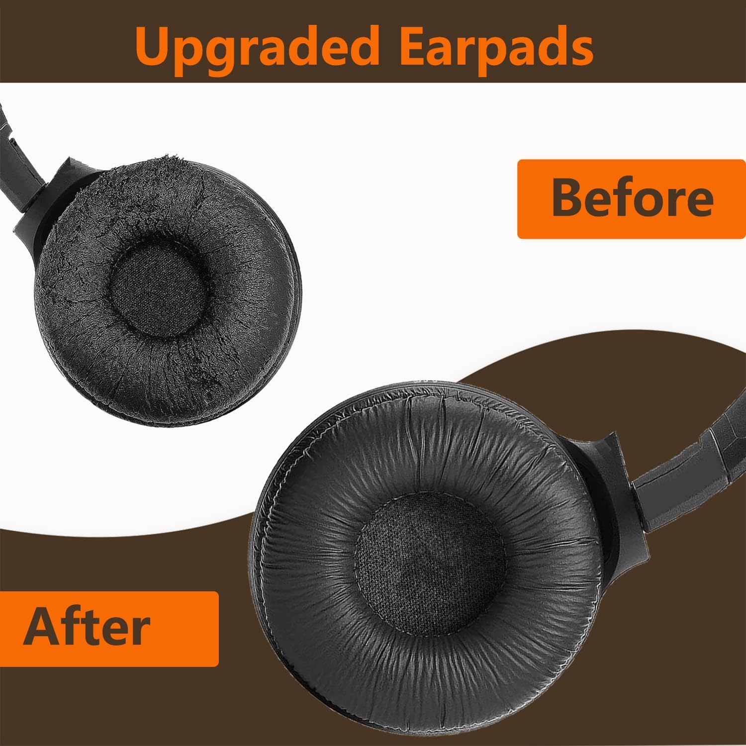 Almohadillas para auriculares Sony de 2.756 in, almohadillas de repuesto compatibles con Sony MDR-ZX110 ZX110NC ZX310 ZX330BT WH-CH500 CH510 CH520