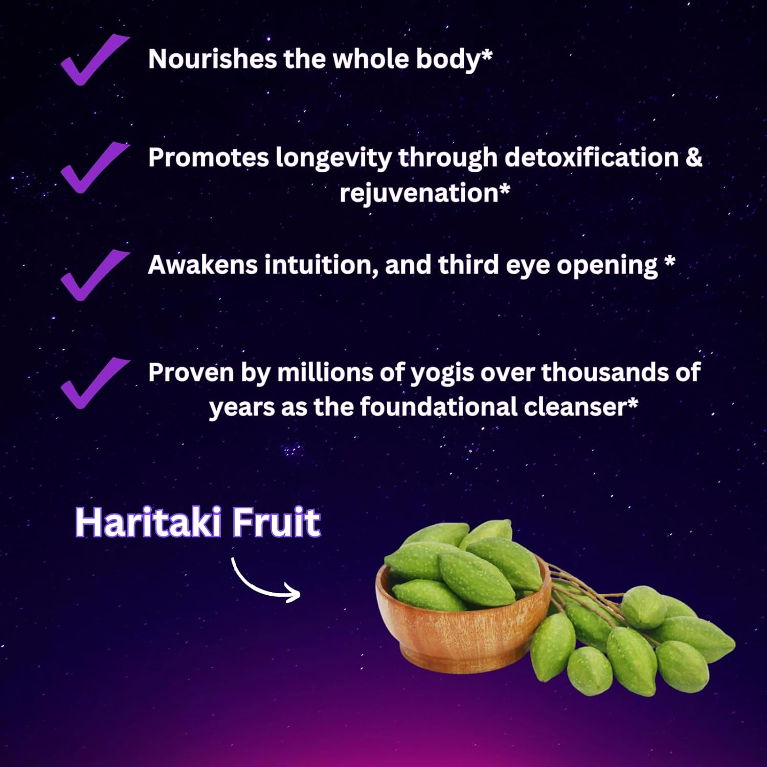 Matrixx Cápsulas Haritaki orgánicas  1000 mg Terminalia Chebula Powder  Apoya la desintoxicación y rejuvenecimiento, limpieza interna,