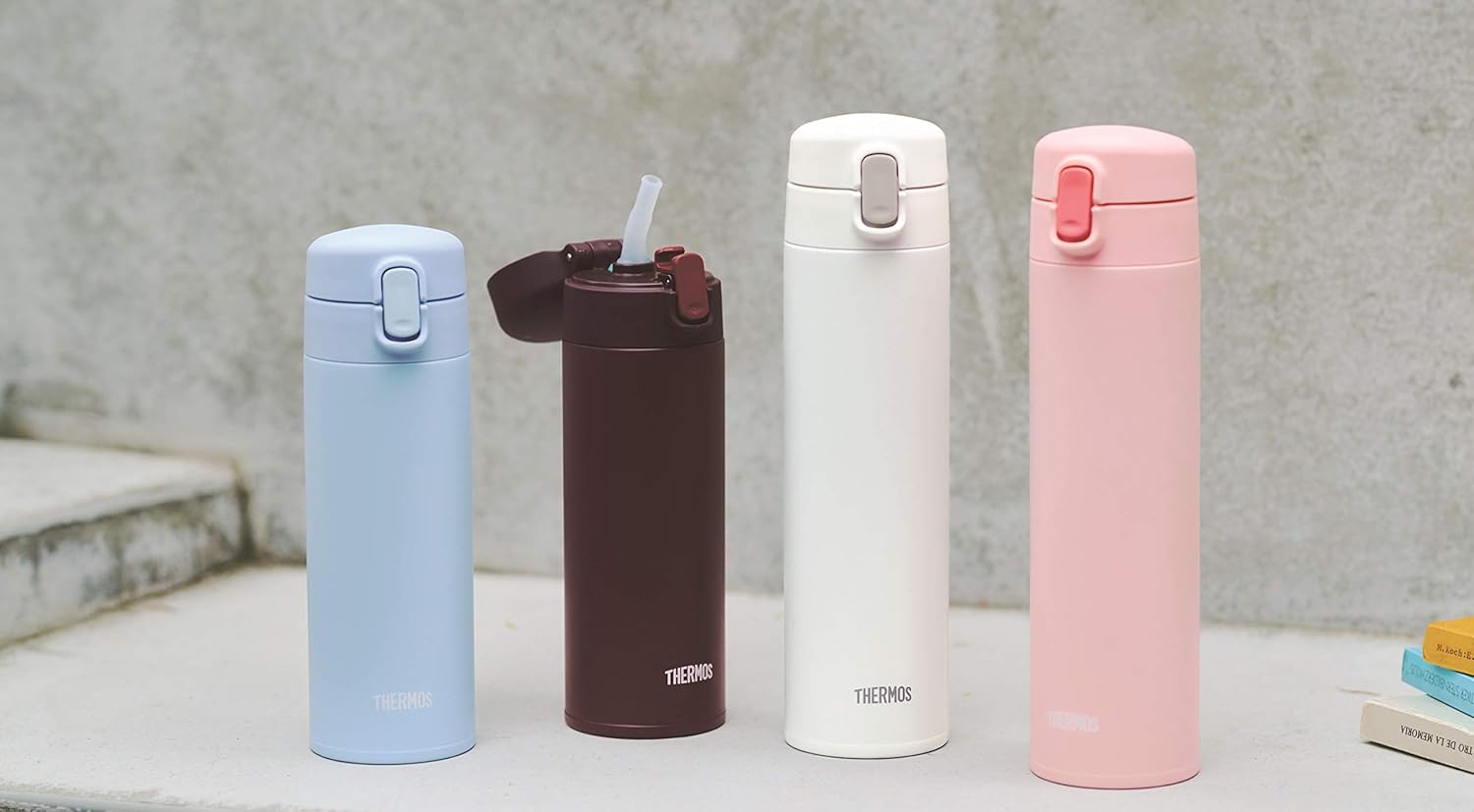 Thermos FJM-450 LP Vacuum Insulated Straw Bottle, 15.9 fl oz (450 ml), Light Pink, Cold Retention