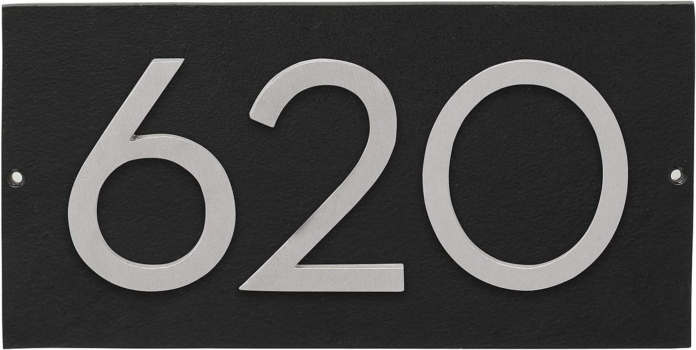 Placa de dirección horizontal de 6 pulgadas flotante con números de casa, aluminio, fácil de instalar, horizontal, 3 dígitos