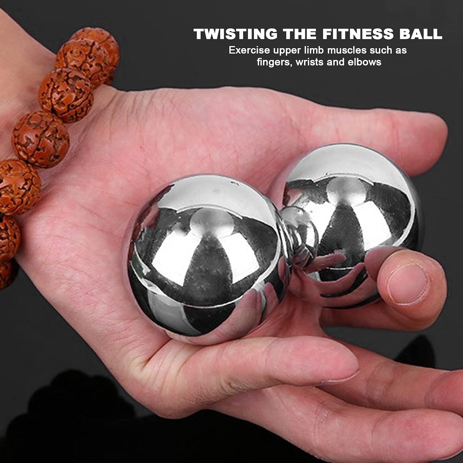 Bola de acero de mano, 2 bolas de acero de mano, bolas de baoding de acero inoxidable, bolas de meditación, utilizadas para recuperación de función