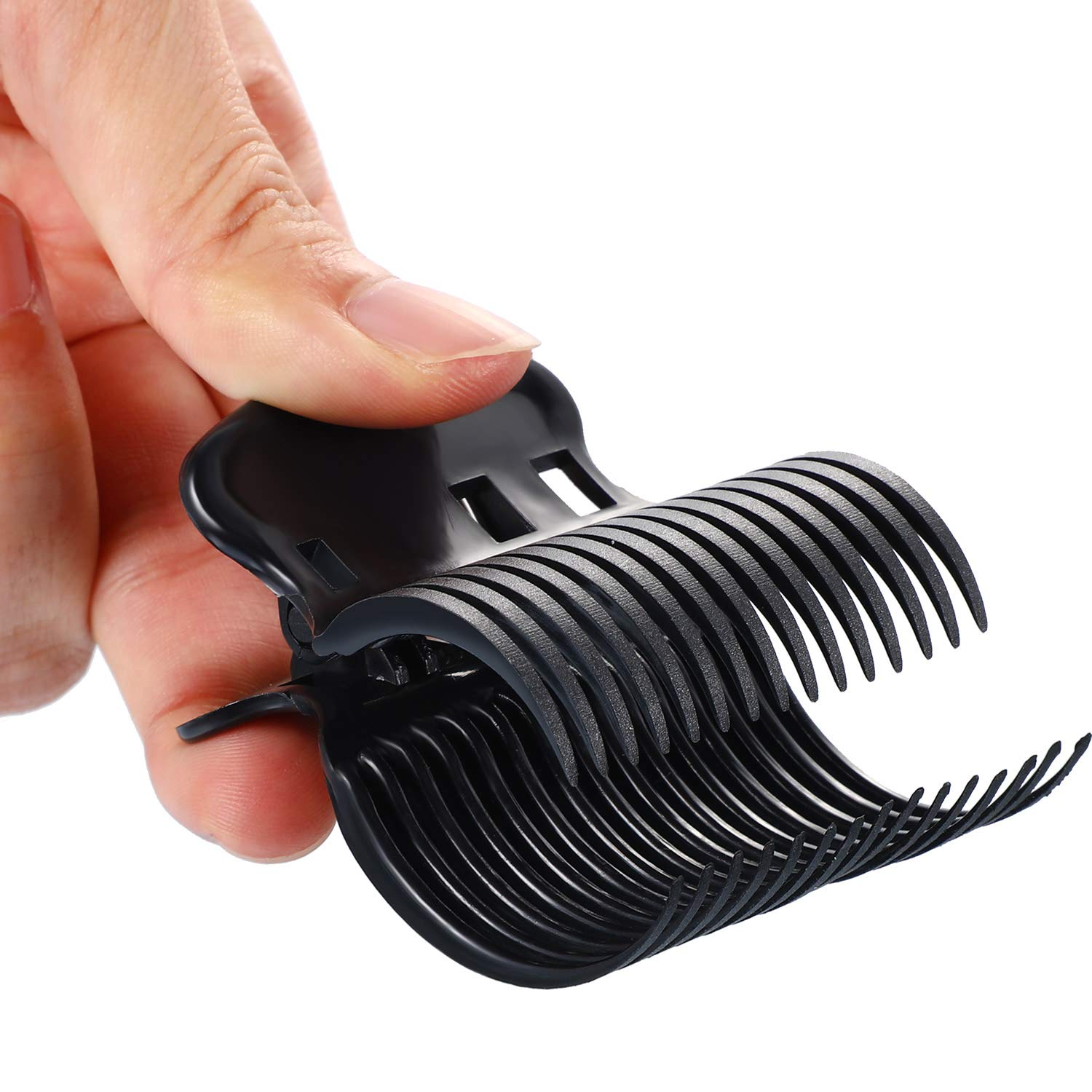 24 pinzas de rodillo caliente, rizador de pelo, clips de rodillo de repuesto para mujeres y niñas, estilo de sección de cabello (negro)