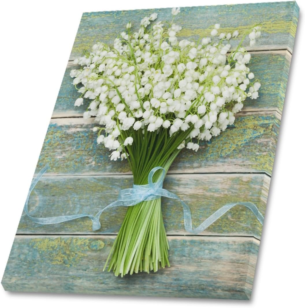 susiyo Lienzo decorativo para pared, 20 x 24 pulgadas, pintura para decoración de pared, ramo de flores, lirio del valle