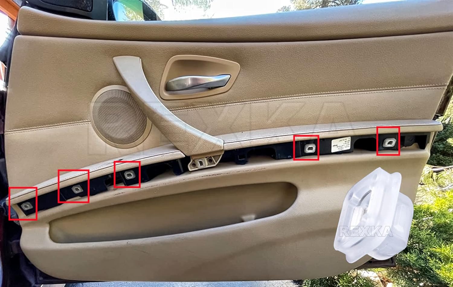 Rexka 40 piezas de moldura interior Retenedor de puerta Moldura Clips de acabado E46 E90 E91 X5 Compatible con BMW E46 E90 E91 E92 320i 323i 325i