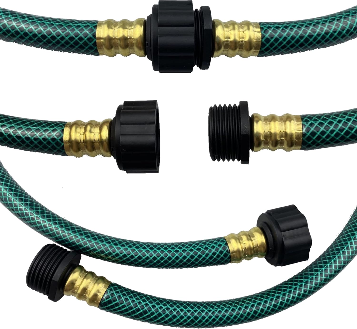 Manguera de jardín de PVC de 12 pulgada, manguera de agua flexible con accesorios macho y hembra, sin fugas, resistente, para el hogar, al aire