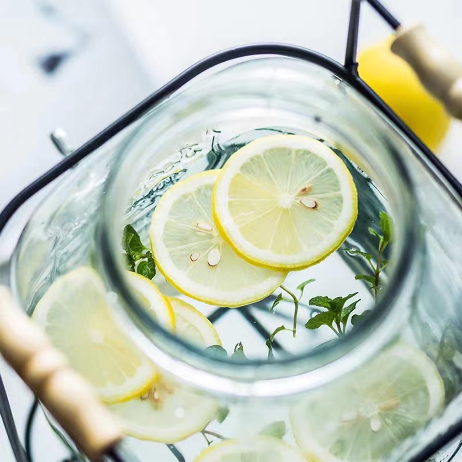 Dispensadores de bebidas de vidrio de 2 galones para fiestas, dispensador de vidrio con soporte y espita de acero inoxidable limonada cilindro de