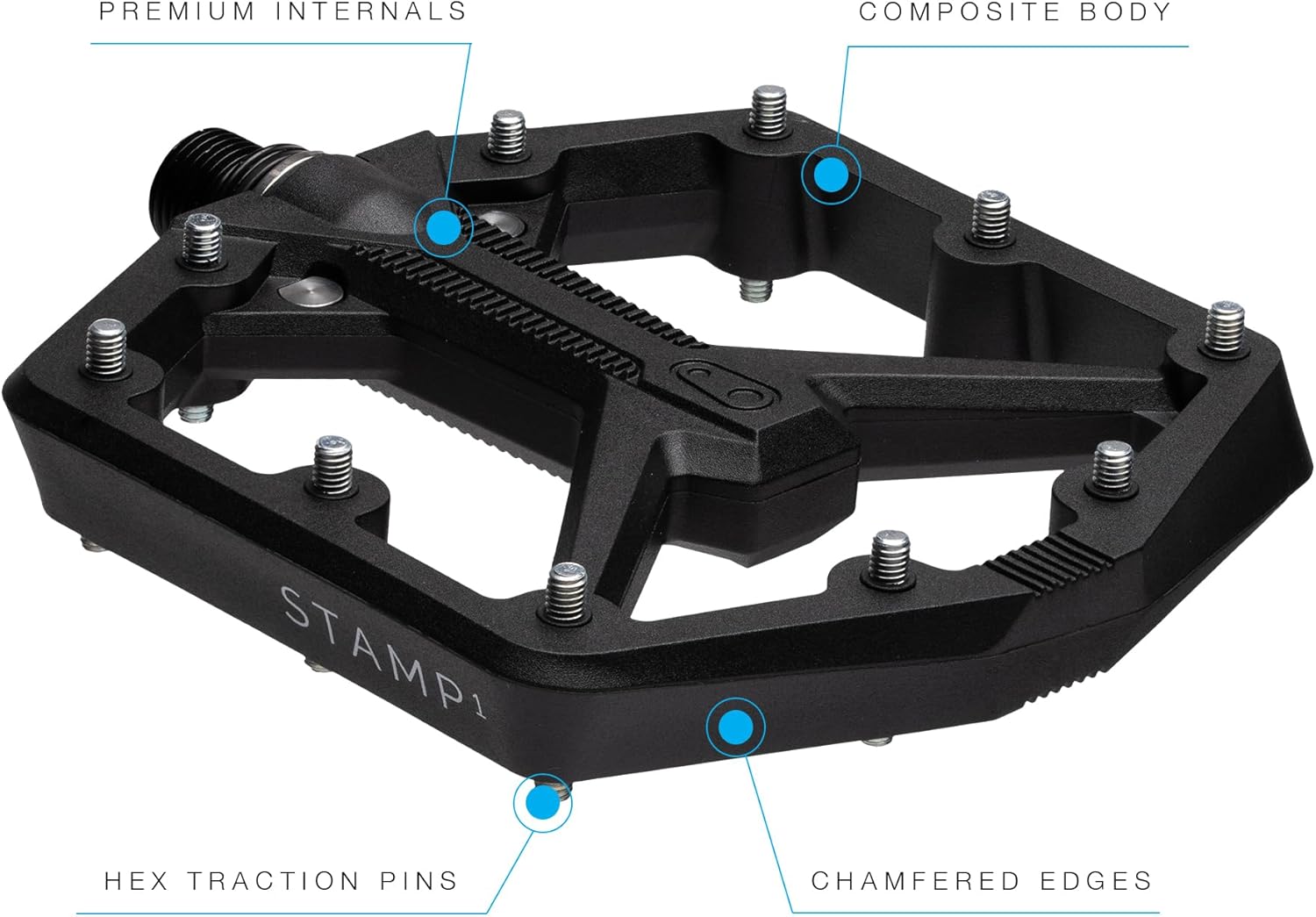 Crankbrothers Stamp – Pedal para bicicleta BMX y MTB perfil mínimo, agarre ajustable