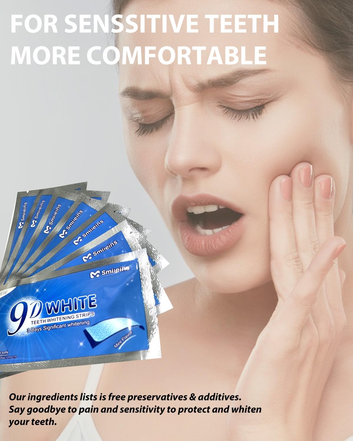 Blanqueamiento dental, tira de blanqueamiento dental no sensible, tiras blancas para blanquear los dientes, tiras de blanqueamiento dental
