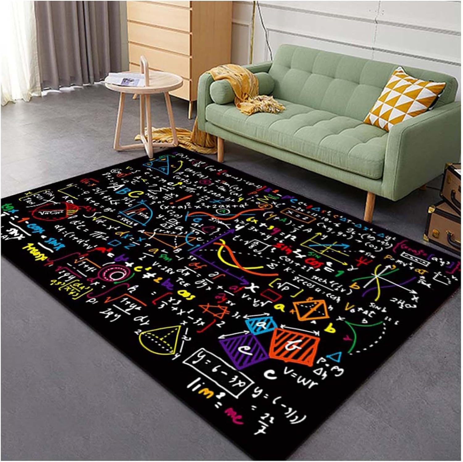 Alfombra antideslizante con números de rugby, matemáticas, tortugas marinas, animales, biblioteca, cactus, sala de juegos, sala de estar,