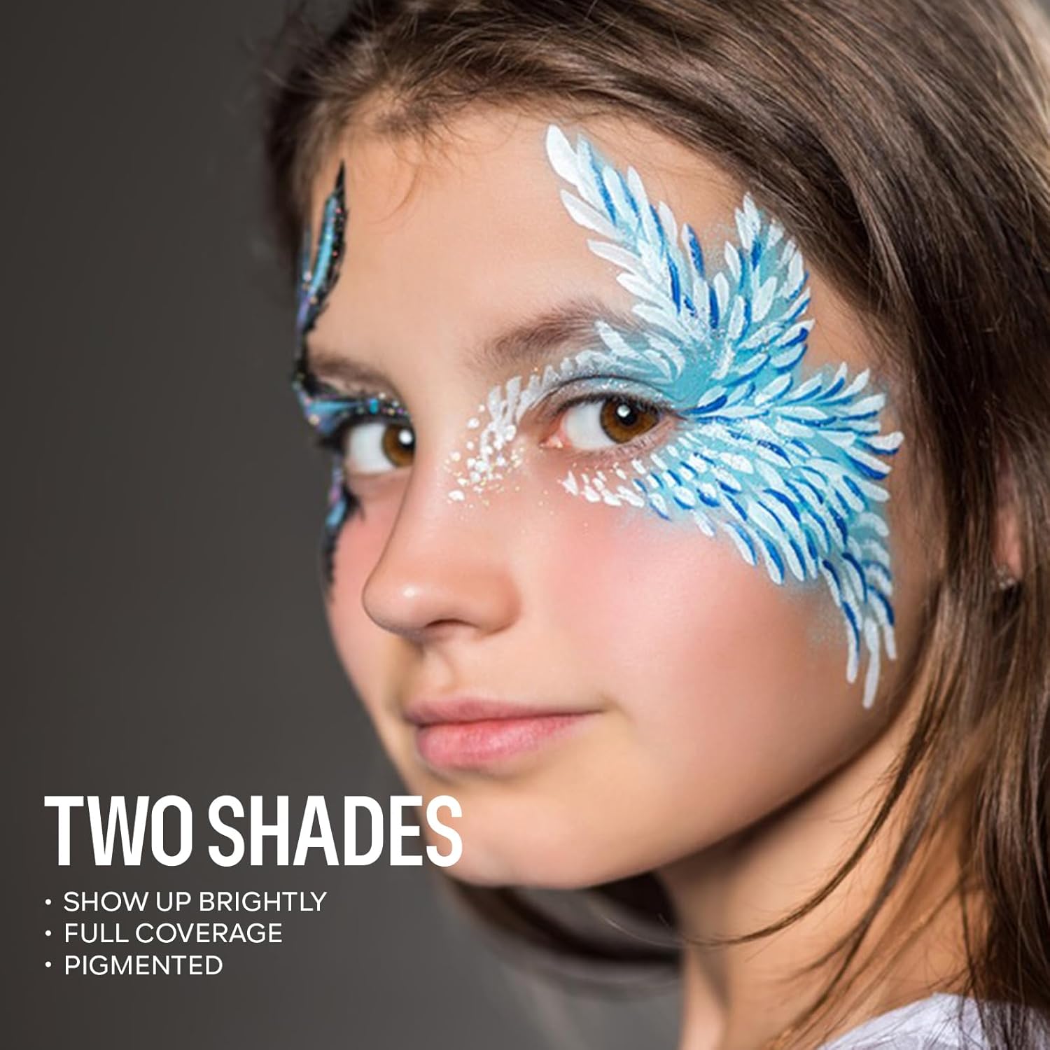 Base de maquillaje azul para la cara y el cuerpo, 1.06 onzas, color crema azul oscuro activada por agua, pintura corporal para rostro, maquillaje